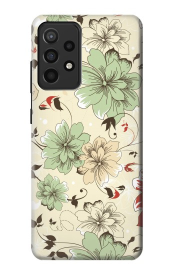 S2179 Motif Fleur Floral Art Millésime Etui Coque Housse pour Samsung Galaxy A52, Galaxy A52 5G