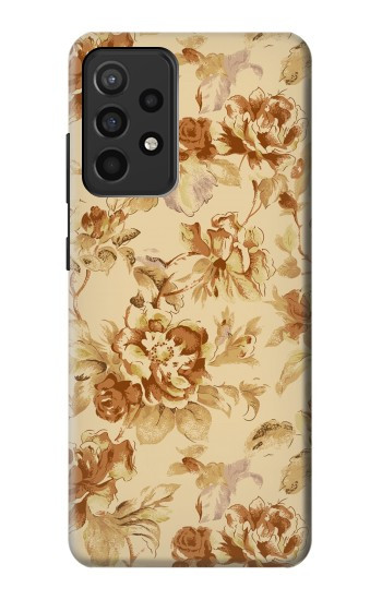 S2180 Motif Fleur Floral Millésime Etui Coque Housse pour Samsung Galaxy A52, Galaxy A52 5G