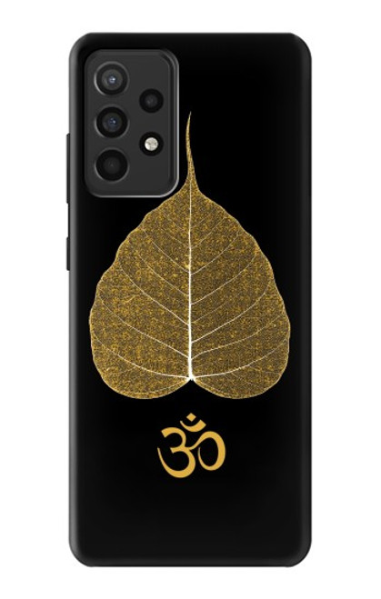 S2331 Feuille d'or bouddhiste Symbole de l'OM Etui Coque Housse pour Samsung Galaxy A52, Galaxy A52 5G