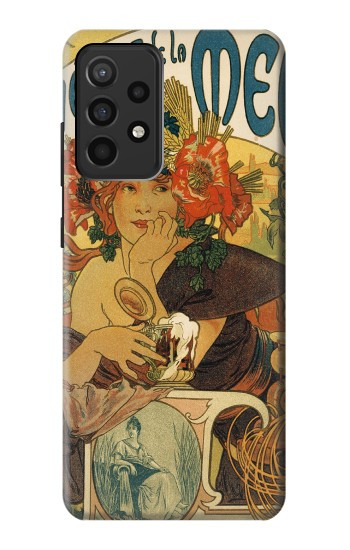 S2740 Alphonse Mucha De La Muse Bieres Etui Coque Housse pour Samsung Galaxy A52, Galaxy A52 5G