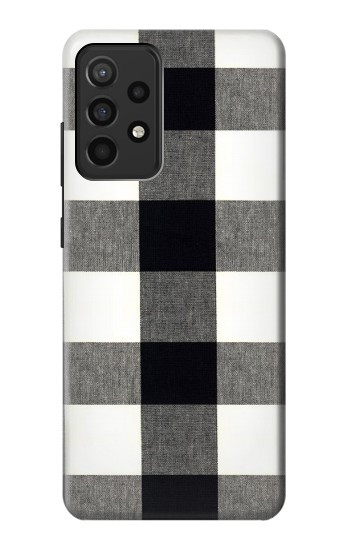S2842 Noir et blanc Buffle motif de vérification Etui Coque Housse pour Samsung Galaxy A52, Galaxy A52 5G
