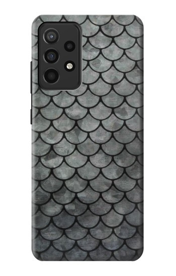 S2950 Echelle Argent Poisson Etui Coque Housse pour Samsung Galaxy A52, Galaxy A52 5G