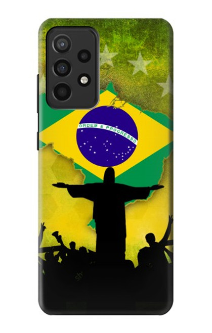 S2981 Brésil Football Football Etui Coque Housse pour Samsung Galaxy A52, Galaxy A52 5G