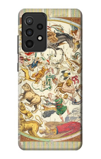 S3145 Constellation antique Carte du ciel étoilé Etui Coque Housse pour Samsung Galaxy A52, Galaxy A52 5G