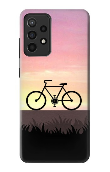 S3252 vélo Coucher de soleil Etui Coque Housse pour Samsung Galaxy A52, Galaxy A52 5G