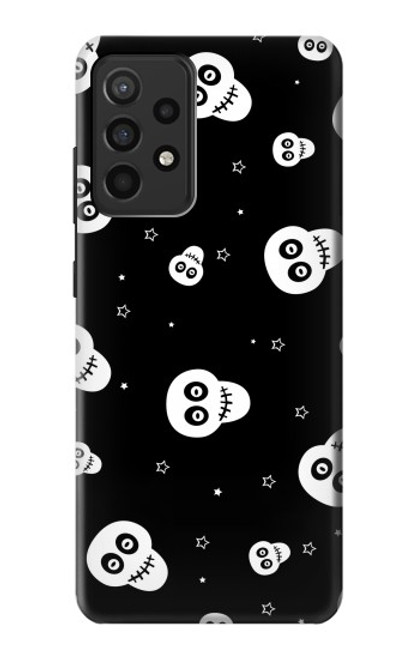 S3261 Sourire Crâne Motif Halloween Etui Coque Housse pour Samsung Galaxy A52, Galaxy A52 5G