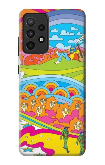 S3407 hippie Art Etui Coque Housse pour Samsung Galaxy A52, Galaxy A52 5G