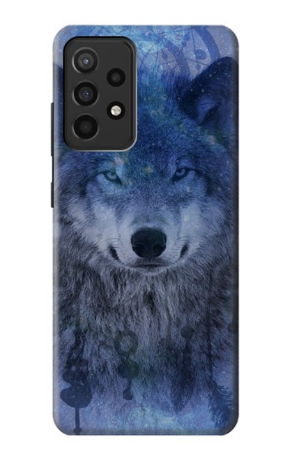 S3410 Loup Dream Catcher Etui Coque Housse pour Samsung Galaxy A52, Galaxy A52 5G