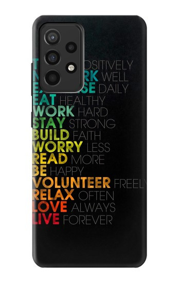 S3523 À des mots Pensez Positifs Etui Coque Housse pour Samsung Galaxy A52, Galaxy A52 5G