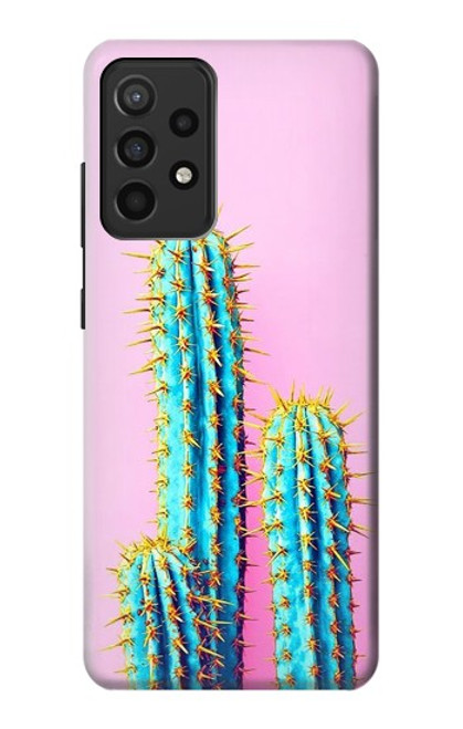 S3673 Cactus Etui Coque Housse pour Samsung Galaxy A52, Galaxy A52 5G