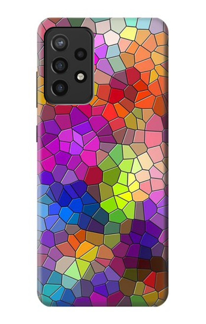 S3677 Mosaïques de briques colorées Etui Coque Housse pour Samsung Galaxy A72, Galaxy A72 5G