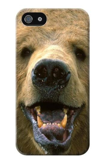 S0840 Grizzly Bear Face Etui Coque Housse pour iPhone 5 5S SE