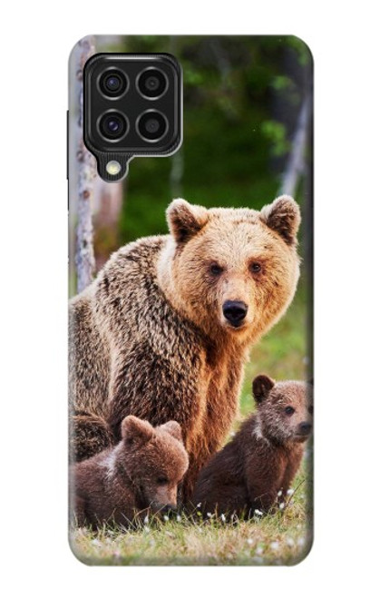 S3558 Famille d'ours Etui Coque Housse pour Samsung Galaxy F62