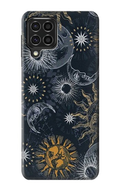 S3702 Lune et soleil Etui Coque Housse pour Samsung Galaxy F62