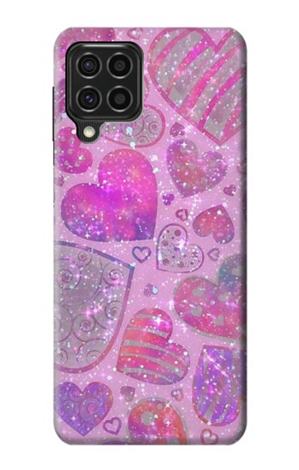 S3710 Coeur d'amour rose Etui Coque Housse pour Samsung Galaxy F62