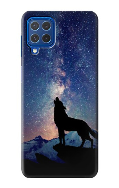 S3555 Loup Hurlant Million étoiles Etui Coque Housse pour Samsung Galaxy M62