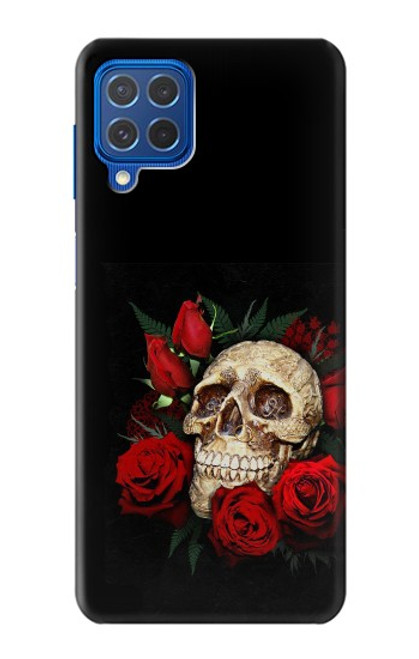 S3753 Roses de crâne gothique sombre Etui Coque Housse pour Samsung Galaxy M62