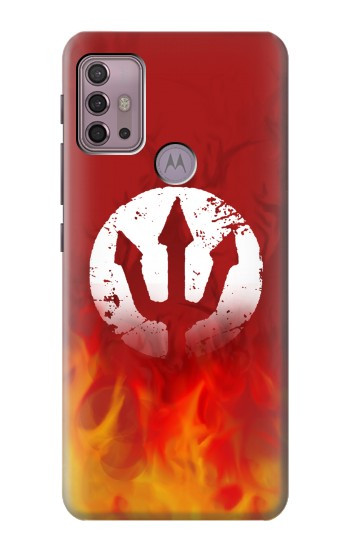 S2803 Feu Rouge Diable Lance Symbole Etui Coque Housse pour Motorola Moto G30, G20, G10
