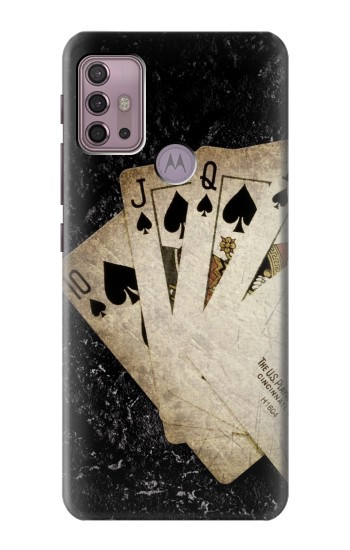 S3231 Cartes royales millésimé Flush droite Etui Coque Housse pour Motorola Moto G30, G20, G10