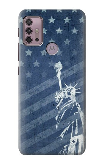 S3450 Drapeau des États-Unis Statue de la Liberté Etui Coque Housse pour Motorola Moto G30, G20, G10