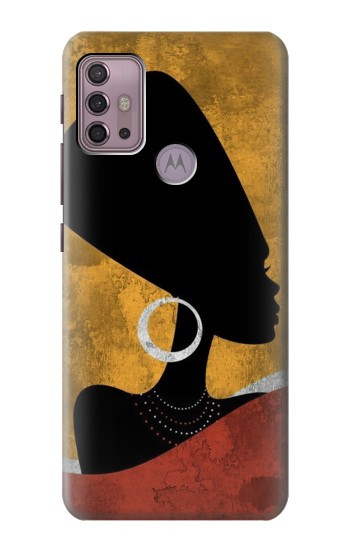 S3453 Africaine Reine Néfertiti Silhouette Etui Coque Housse pour Motorola Moto G30, G20, G10