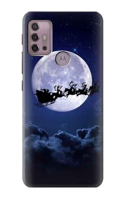 S3508 Noël Père Noël Lune Etui Coque Housse pour Motorola Moto G30, G20, G10