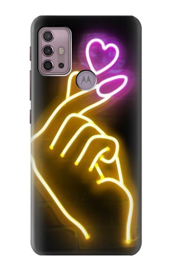 S3512 Mignon Mini coeur Néon graphique Etui Coque Housse pour Motorola Moto G30, G20, G10