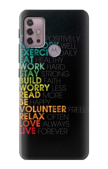 S3523 À des mots Pensez Positifs Etui Coque Housse pour Motorola Moto G30, G20, G10