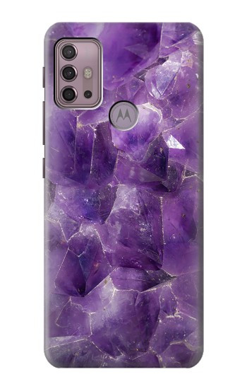 S3713 Graphique violet améthyste à quartz imprimé Etui Coque Housse pour Motorola Moto G30, G20, G10