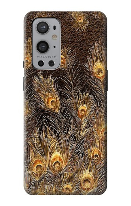 S3691 Plume de paon d'or Etui Coque Housse pour OnePlus 9 Pro