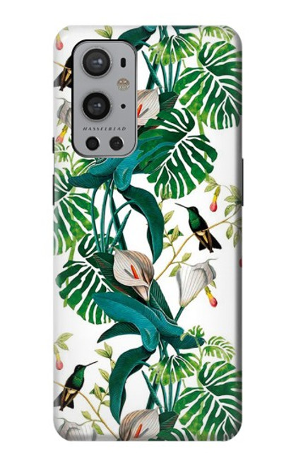 S3697 Oiseaux de la vie des feuilles Etui Coque Housse pour OnePlus 9 Pro