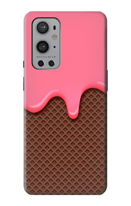 S3754 Cornet de crème glacée à la fraise Etui Coque Housse pour OnePlus 9 Pro