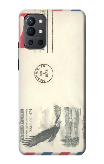 S3551 Art de l'millésimé de la poste enveloppe aérienne Etui Coque Housse pour OnePlus 9R