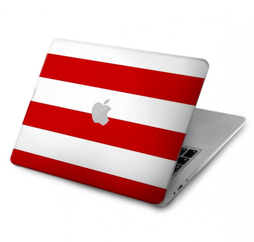 S2364 Rouge et blanc rayé Etui Coque Housse pour MacBook Air 13″ - A1932, A2179, A2337