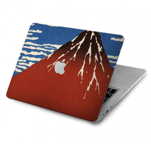 S2390 Katsushika Hokusai Fuji Rouge Etui Coque Housse pour MacBook Air 13″ - A1932, A2179, A2337