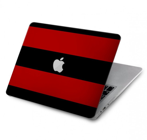 S2638 Noir et Rouge rayé Etui Coque Housse pour MacBook Air 13″ - A1932, A2179, A2337
