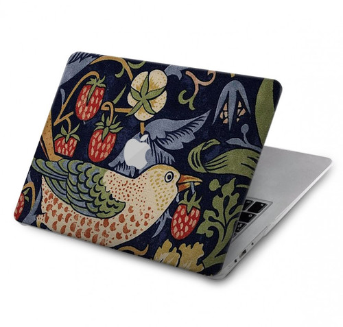 S3791 William Morris Strawberry Thief Fabric Etui Coque Housse pour MacBook Air 13″ - A1932, A2179, A2337