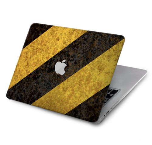 S2231 Noir et Jaune Ligne de risque rayé Etui Coque Housse pour MacBook Pro 13″ - A1706, A1708, A1989, A2159, A2289, A2251, A2338