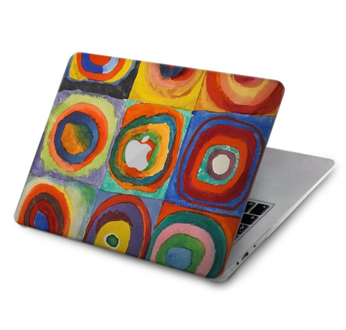 S3409 Carrés cercles concentriques Etui Coque Housse pour MacBook Pro 13″ - A1706, A1708, A1989, A2159, A2289, A2251, A2338