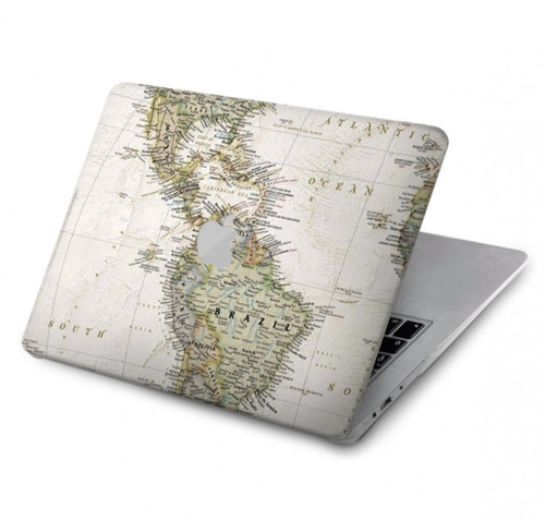 S0604 Carte du monde Etui Coque Housse pour MacBook Pro 15″ - A1707, A1990
