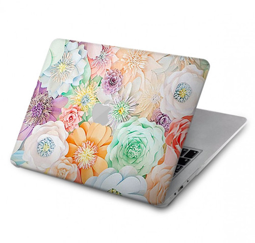 S3705 Fleur florale pastel Etui Coque Housse pour MacBook Pro 16″ - A2141