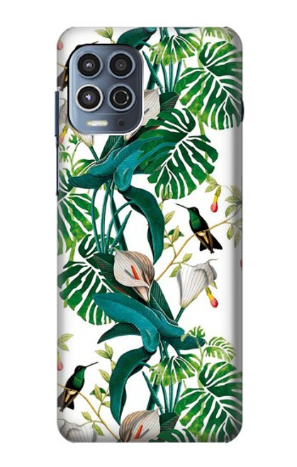 S3697 Oiseaux de la vie des feuilles Etui Coque Housse pour Motorola Moto G100