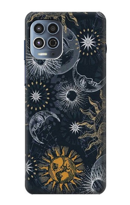 S3702 Lune et soleil Etui Coque Housse pour Motorola Moto G100