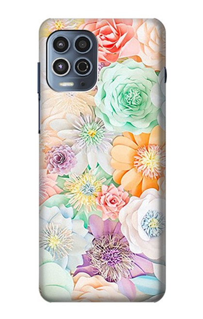 S3705 Fleur florale pastel Etui Coque Housse pour Motorola Moto G100