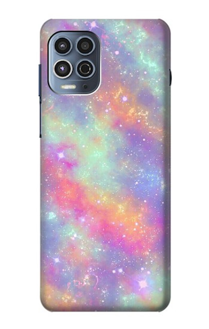 S3706 Arc-en-ciel pastel Galaxy Pink Sky Etui Coque Housse pour Motorola Moto G100