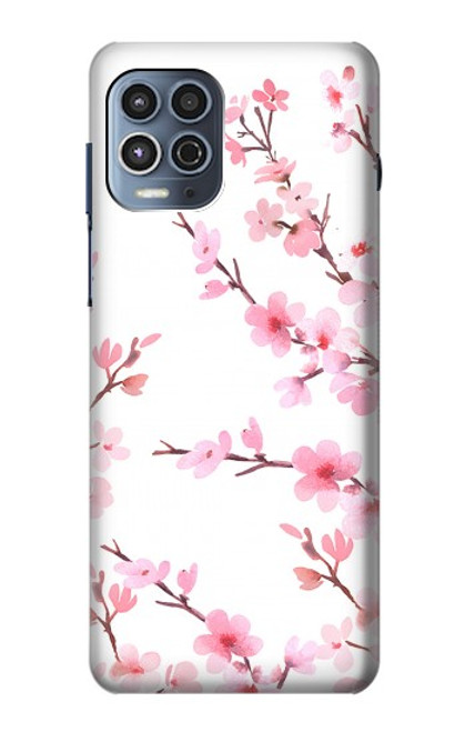 S3707 Fleur de cerisier rose fleur de printemps Etui Coque Housse pour Motorola Moto G100