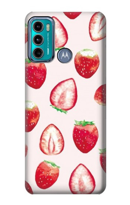 S3481 fraise Etui Coque Housse pour Motorola Moto G60, G40 Fusion