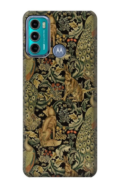 S3661 William Morris Forest Velvet Etui Coque Housse pour Motorola Moto G60, G40 Fusion