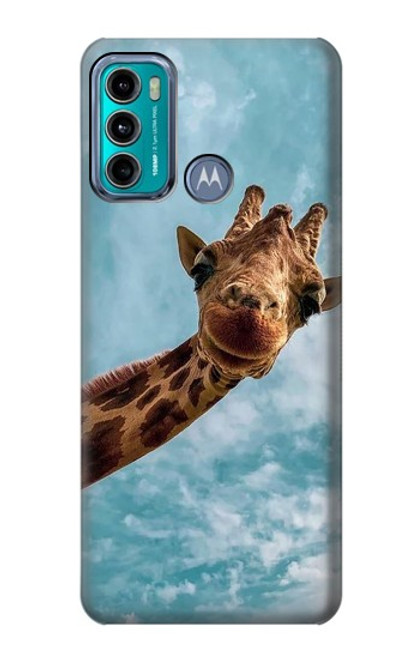 S3680 Girafe de sourire mignon Etui Coque Housse pour Motorola Moto G60, G40 Fusion