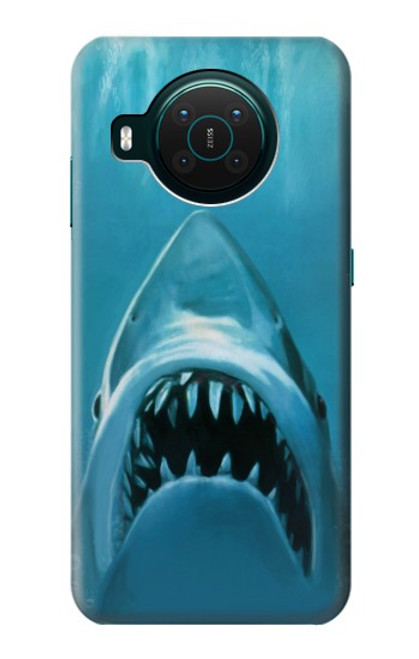 S0830 Requin blanc Etui Coque Housse pour Nokia X10